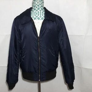 HUF Bomber Reversible Embroidered Jacket Black One Size & Blue Other Size Small